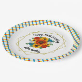 Summer Picnic Party Geometric Floral Pappteller (Schrägansicht)