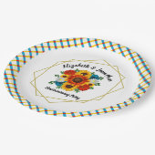 Summer Picnic Party Geometric Floral Pappteller (Schrägansicht)