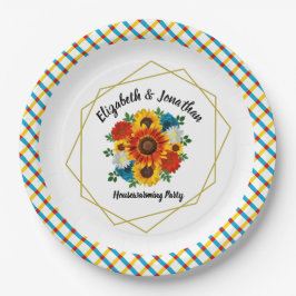 Summer Picnic Party Geometric Floral Pappteller