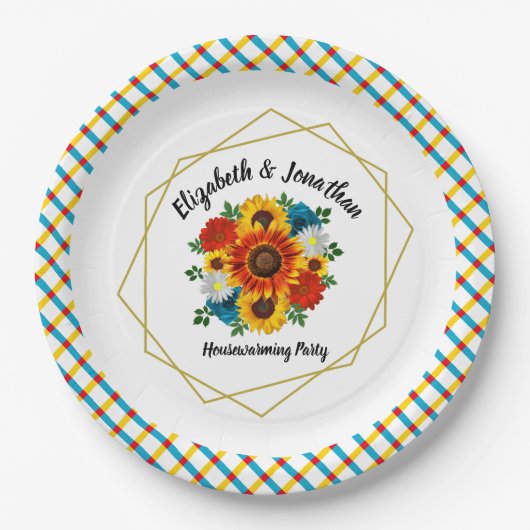 Summer Picnic Party Geometric Floral Pappteller (Vorderseite)