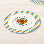 Summer Picnic Party Geometric Floral Runder Pappuntersetzer (Angewinkelt)