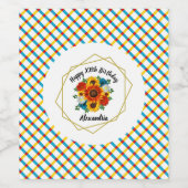 Summer Picnic Party Geometric Floral Weinetikett (Einzelnes Label)