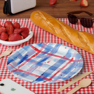 Summer Picnic Red Blue GRILLEN Garden Party Pappteller
