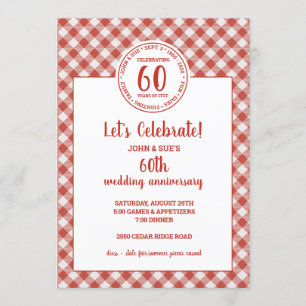 Summer Picnic Red Karo Pattern Party Einladung