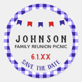 Summer Picnic | Red White Blue | WIEDERSEHEN GRILL Runder Aufkleber