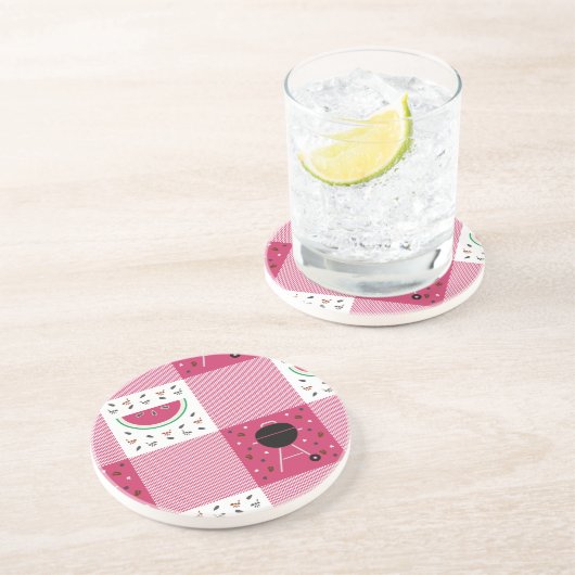 Summer Picnic Sandstone Untersetzer (Seite)