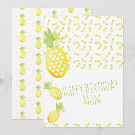 Summer Pineapa Watercolor Mix Muster Geburtstag (Vorne/Hinten)