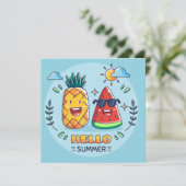 Summer Pineapard Watermelon Grußkarte (Stehend Vorderseite)