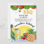 Summer Pineaple Barbecue Geburtstag Einladung (Vorderseite)
