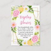 Summer Pink and Yellow Floral Baby Display Dusche Begleitkarte (Vorderseite)
