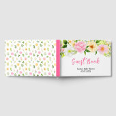 Summer Pink and Yellow Floral Baby Shower Gästebuch (Voll)
