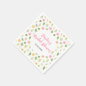 Summer Pink and Yellow Floral Bridal Shower Serviette (Ecke)
