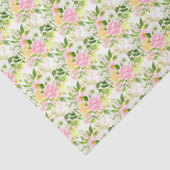 Summer Pink and Yellow Flowers and Foliage Seidenpapier (Detail)