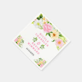 Summer Pink and Yellow Flowers and Foliage Serviette (Ecke)