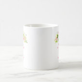 Summer Pink and Yellow Flowers and Foliage Wedding Kaffeetasse (Mittel)