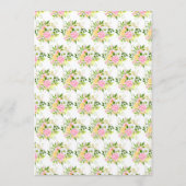 Summer Pink and Yellow Flowers Wedding Menükarte (Rückseite)