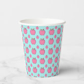 Summer Pink Apple Print Paper Cups - 8oz Pappbecher (Rückseite)