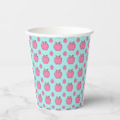 Summer Pink Apple Print Paper Cups - 8oz Pappbecher (Vorderseite)