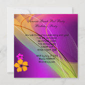 Summer Pink Aquamarin Beach Pool Cocktail Party Einladung (Rückseite)