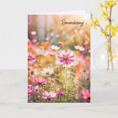 Summer Pink Cosmos für Beileid Karte (Gelbe Blume)