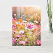 Summer Pink Cosmos Geburtstag Karte (Vorderseite)