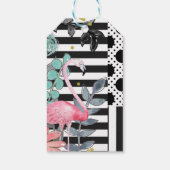 Summer Pink Flamingo Polka Dot Fun Funky Party Geschenkanhänger (Rückseite)