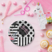 Summer Pink Flamingo Polka Dot Fun Funky Party Pappteller (Party)