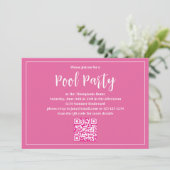 Summer Pink Floral Party Custom Einladung (Stehend Vorderseite)