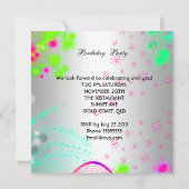 Summer Pink Geburtstagsparty Bunter Cocktail Einladung (Rückseite)