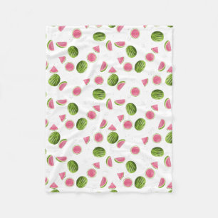 Summer Pink & Green Watermelon Muster Fleecedecke