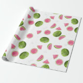 Summer Pink & Green Watermelon Muster Geschenkpapier (Ungerollt)