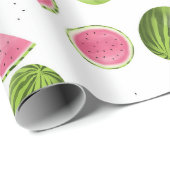 Summer Pink & Green Watermelon Muster Geschenkpapier (Rolleneckpunkt)