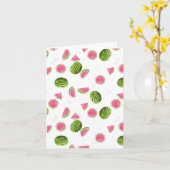 Summer Pink & Green Watermelon Muster Karte (Gelbe Blume)