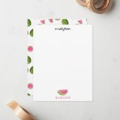 Summer Pink & Green Watermelon Muster Mitteilungskarte (Vorderseite/Rückseite Beispiel)