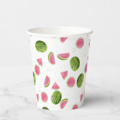 Summer Pink & Green Watermelon Muster Pappbecher (Links)