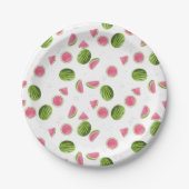 Summer Pink & Green Watermelon Muster Pappteller (Vorderseite)