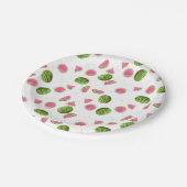 Summer Pink & Green Watermelon Muster Pappteller (Schrägansicht)