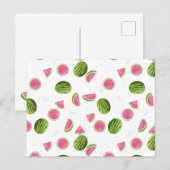 Summer Pink & Green Watermelon Muster Postkarte (Vorne/Hinten)