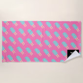 Summer Pink Ice-Creme-Pop Strandtuch (Vorderseite)