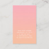 Summer Pink Orange Ombre Earring Display Card Visitenkarte (Rückseite)