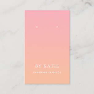 Summer Pink Orange Ombre Earring Display Card Visitenkarte