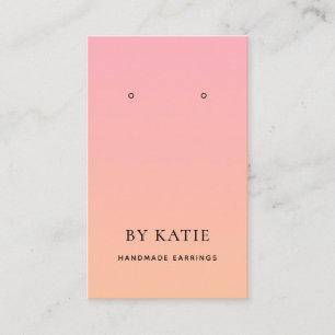 Summer Pink Orange Ombre Earring Display Card Visitenkarte