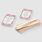 Summer Pink Rose Floral Wedding Programm Hand Fan Fächer (Non-assembled)
