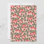 Summer Pink Strawberry Fruit Botanical Baby Shower Einladung (Rückseite)