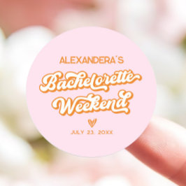 Summer Pink und Orange Junggeselinnen-Abschied Gef Runder Aufkleber