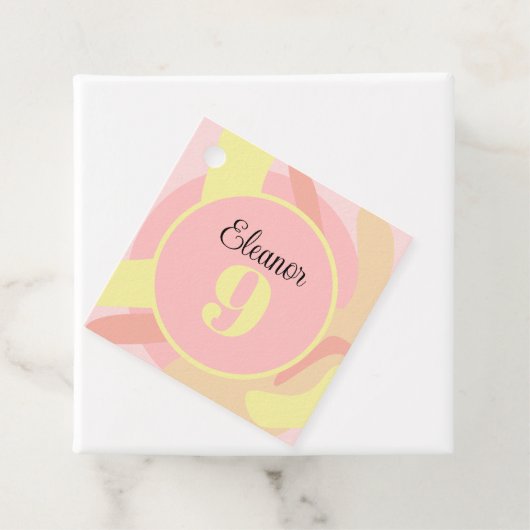 Summer Pink Yellow Creme Moderne Personalisiert Geschenkanhänger (Beispiel)