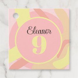 Summer Pink Yellow Creme Moderne Personalisiert Geschenkanhänger