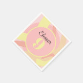 Summer Pink Yellow Creme Moderne Personalisiert Serviette (Ecke)