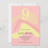 Summer Pink Yellow Creme Personalisiert Einladung (Vorderseite)