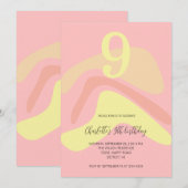 Summer Pink Yellow Creme Personalisiert Einladung (Vorne/Hinten)